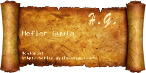 Hefler Gyula névjegykártya