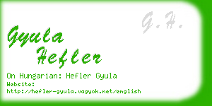 gyula hefler business card